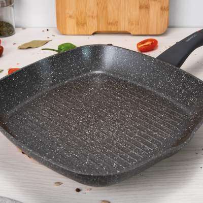 Forged aluminium grill pan Grey 3 Claveles